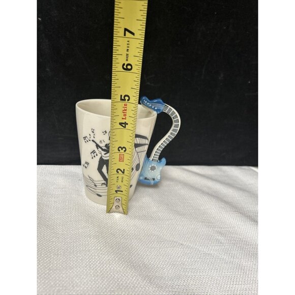 Guitar Handle Musical Note Coffee Cup Mug LanHong Blue - Picture 7 of 7
